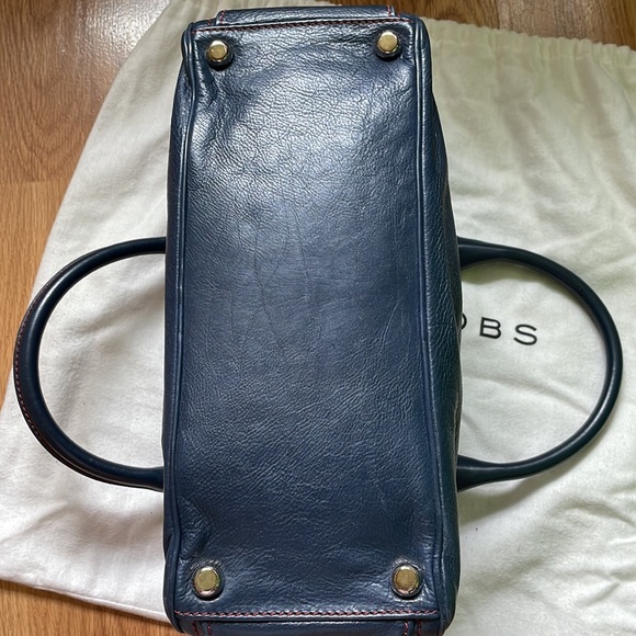 Marc Jacobs leather top handle / shoulder bag. Navy with dark red top stitch - Picture 13 of 16